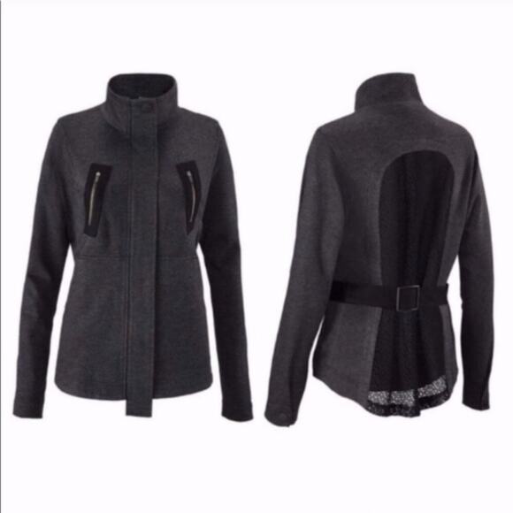 CAbi 3184 Love Carol Gray Modern Mesh Back Buckle Full Zip Jacket XS Moto Biker - Picture 3 of 13